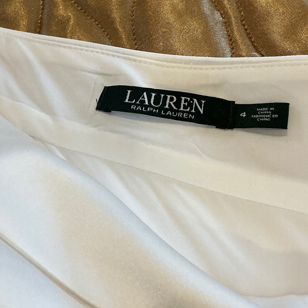 LAUREN RALPH LAUREN Dress Asymmetrical One Shoulder Black & White Sz 4 - Picture 6 of 8